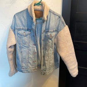 American eagle western sherpa jean jacket
